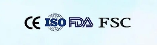 CE, ISO, FDA and FSC marks