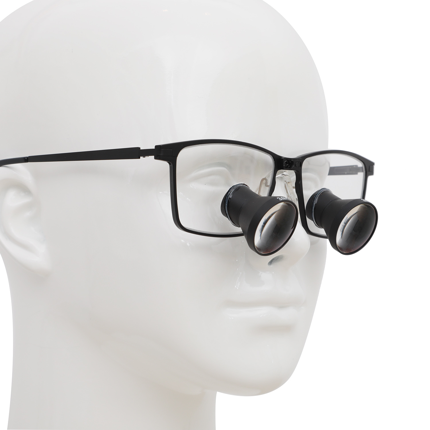 Black rectangular TTL loupes shown on a display head